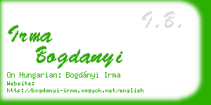 irma bogdanyi business card